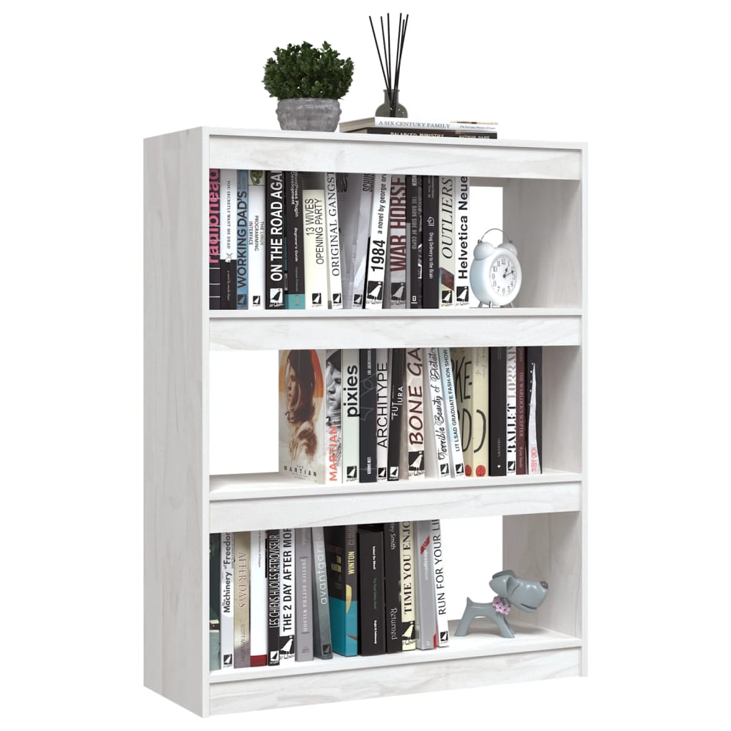 Bibliothèque/séparateur de pièce blanc 100x30x103 cm bois de pin massif