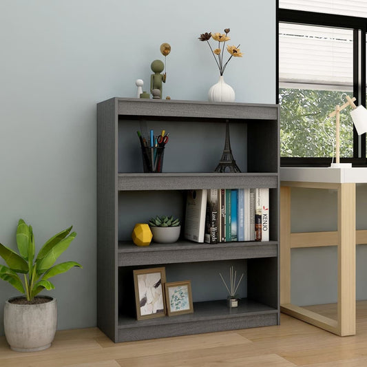 Bibliothèque/séparateur de pièce gris 100x30x103 cm bois de pin massif