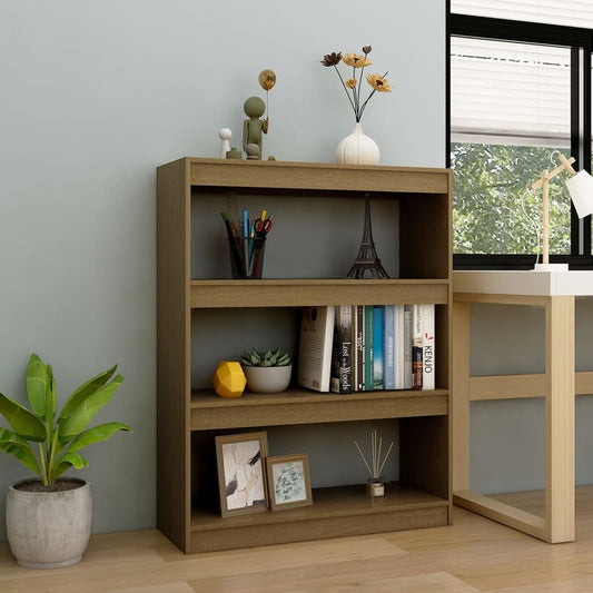 Bibliothèque/séparateur de pièce marron miel 100x30x103 bois de pin massif