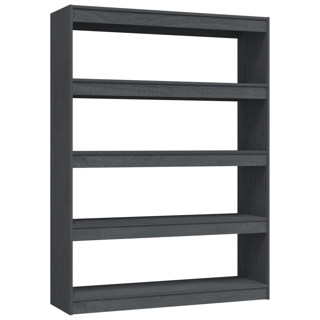 Bibliothèque/séparateur de pièce gris 100x30x135,5 cm bois de pin massif