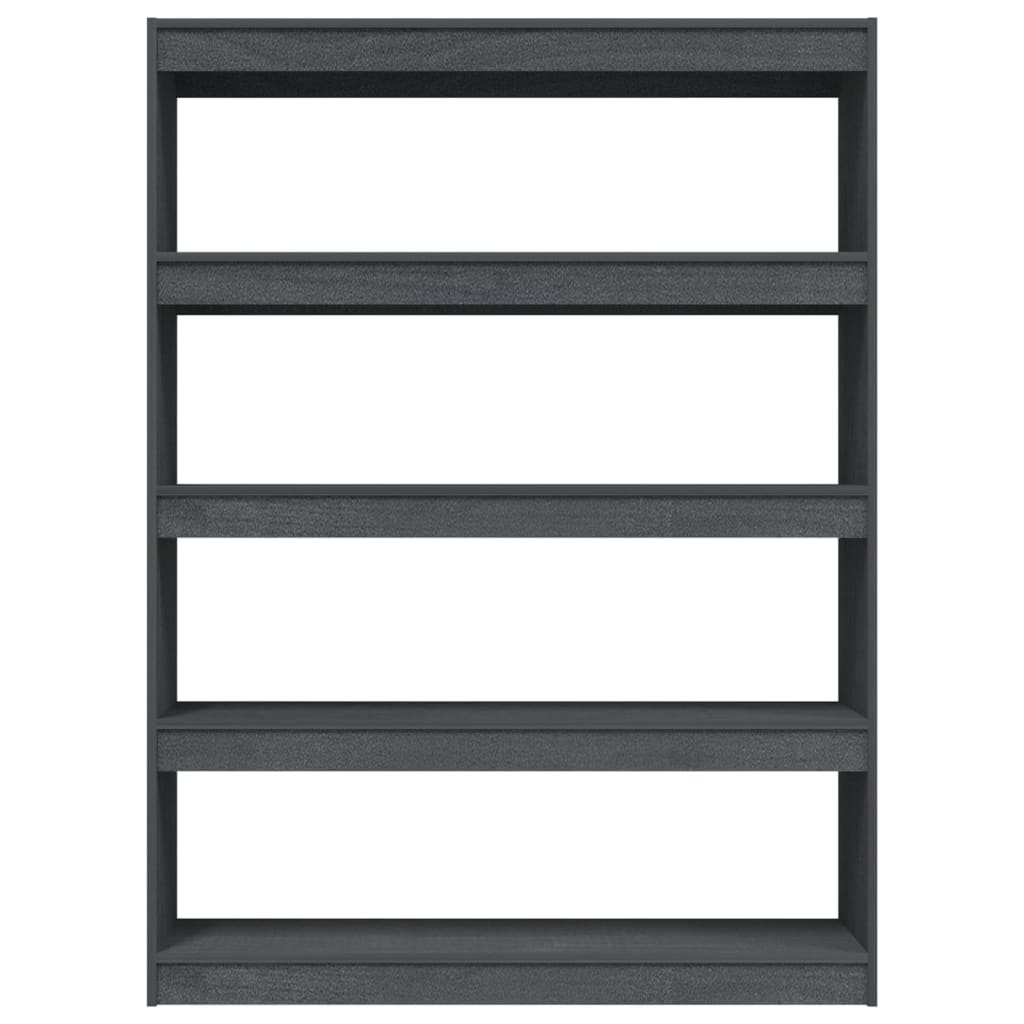 Bibliothèque/séparateur de pièce gris 100x30x135,5 cm bois de pin massif