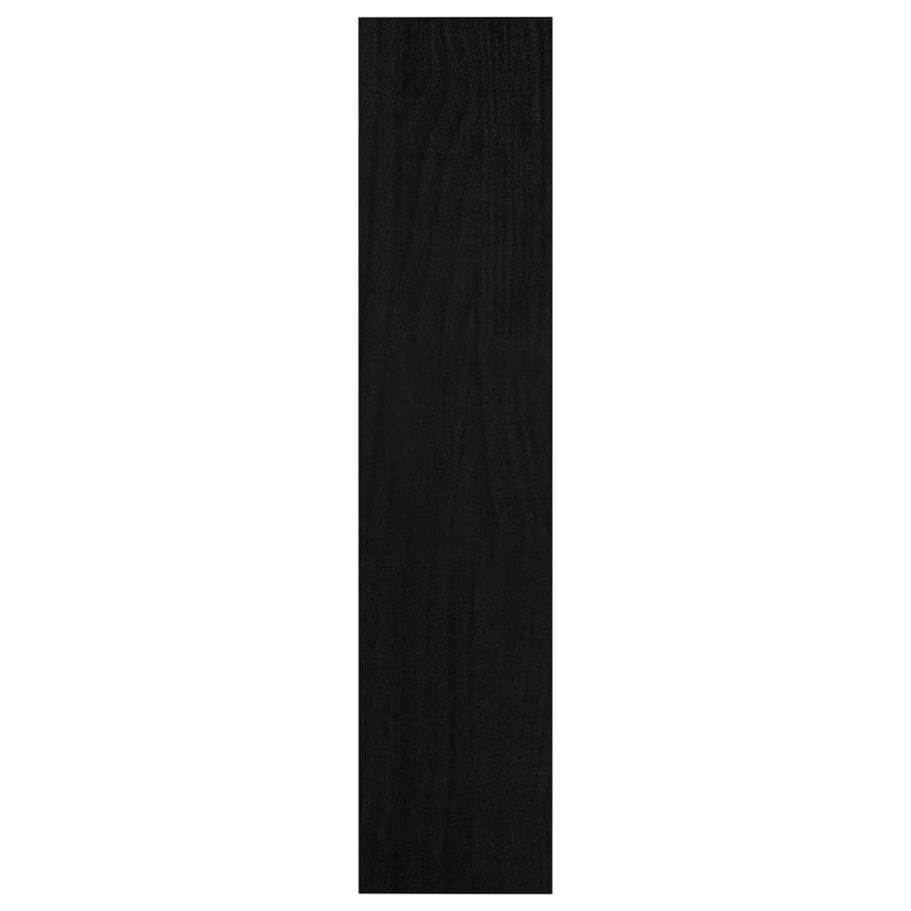 Bookcase/room divider black 100x30x135.5cm solid pine wood