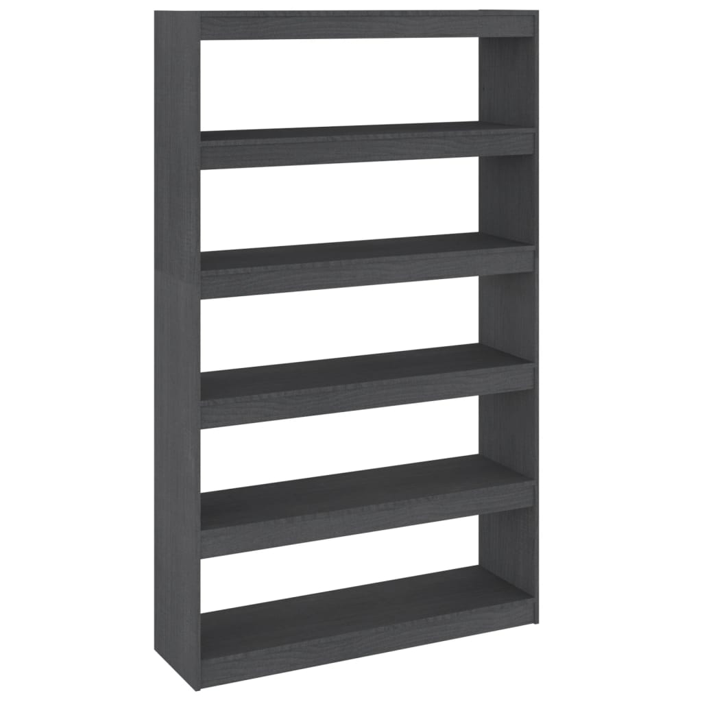 Bibliothèque/séparateur de pièce gris 100x30x167,5 cm bois de pin massif