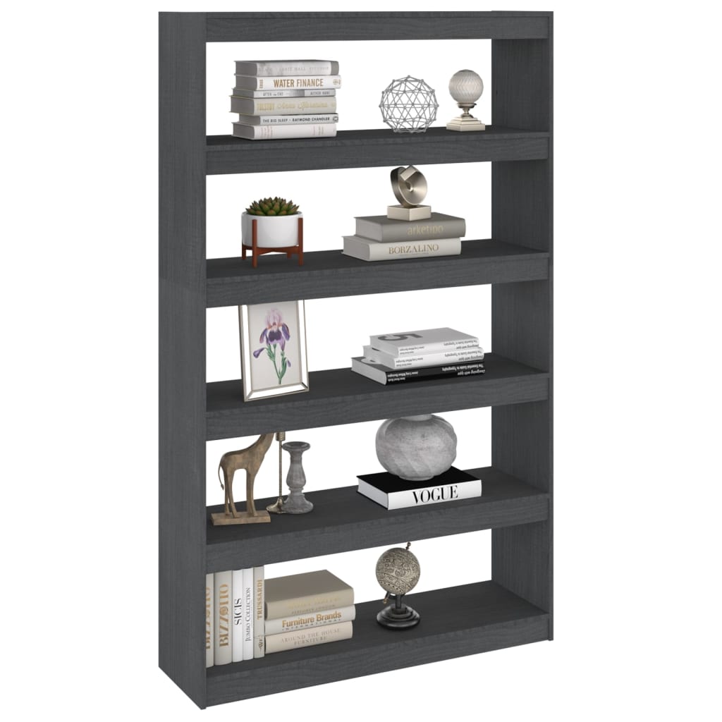 Bibliothèque/séparateur de pièce gris 100x30x167,5 cm bois de pin massif