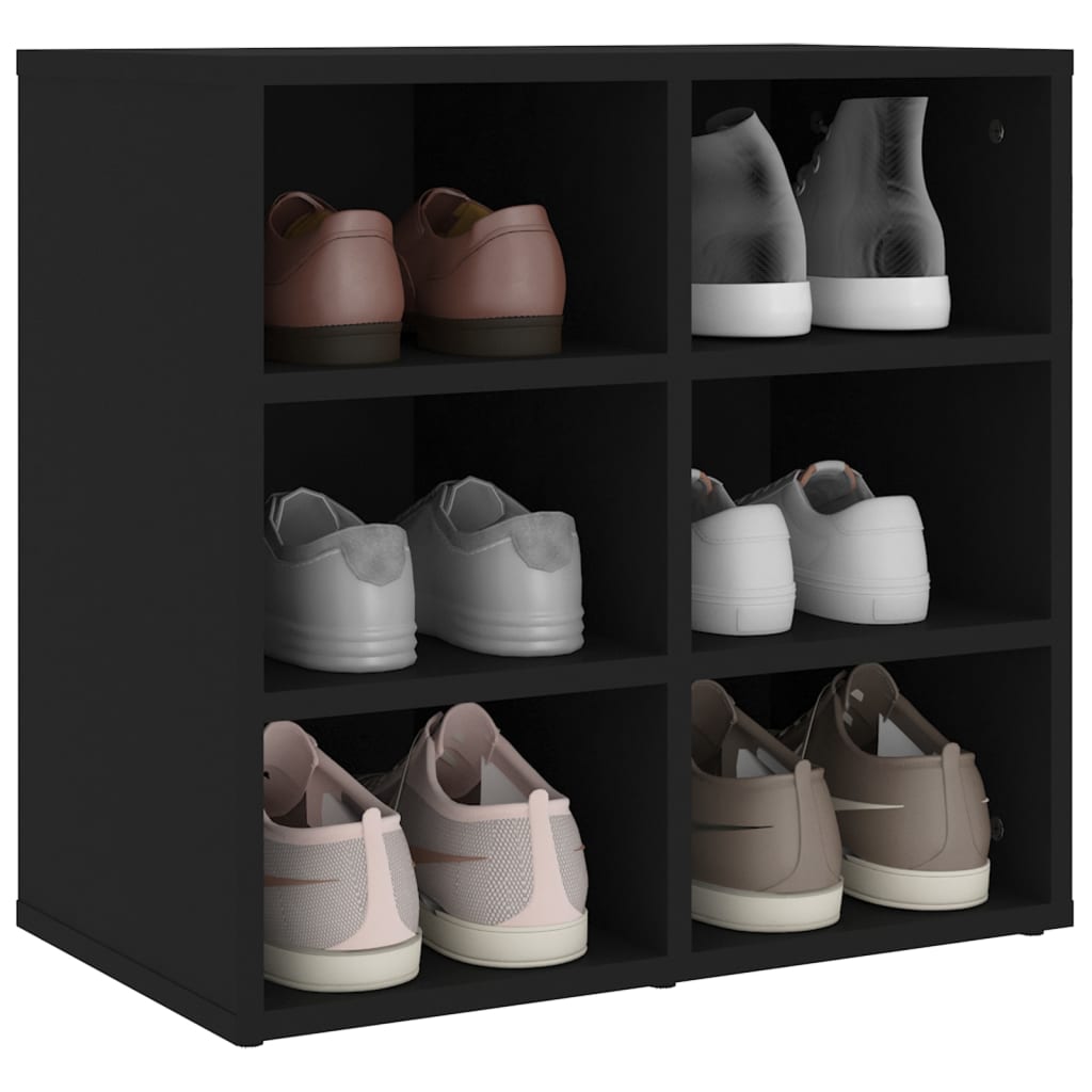 Étagère à chaussures noir 52,5x30x50 cm