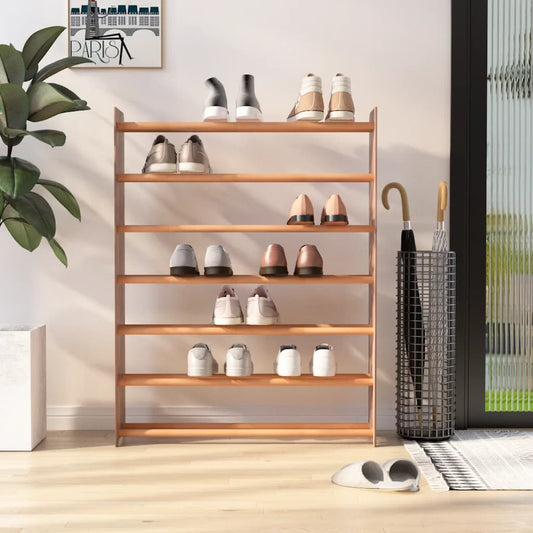 Shoe rack brown 90x24x117 cm made of wood