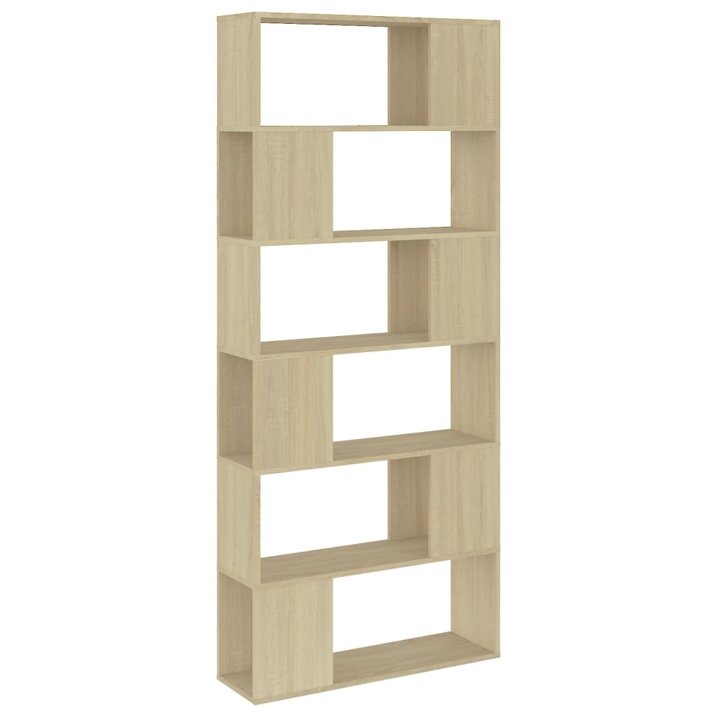 Bibliothèque séparateur de pièce chêne Sonoma 80x24x186 cm matériau bois