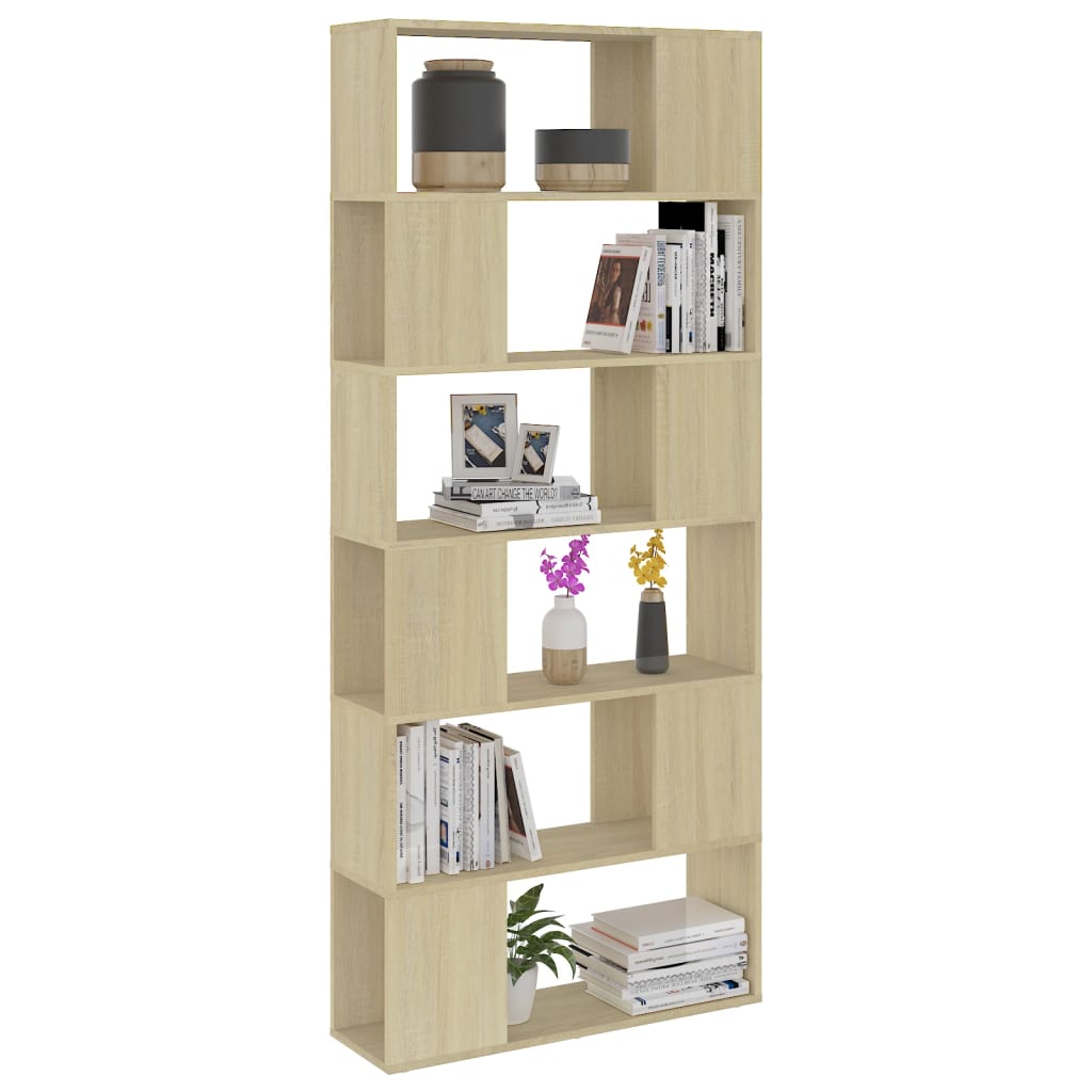 Bibliothèque séparateur de pièce chêne Sonoma 80x24x186 cm matériau bois
