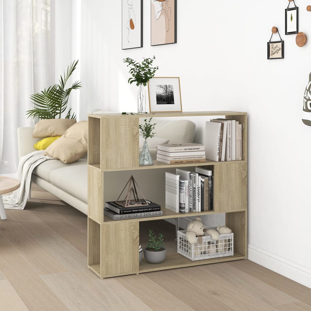 Bibliothèque séparateur de pièce chêne Sonoma 100x24x94 cm