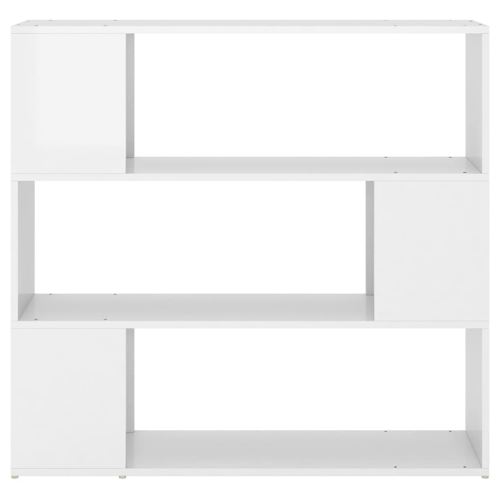 Bookcase room divider high-gloss white 100x24x94 cm