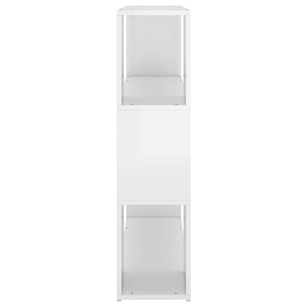 Bookcase room divider high-gloss white 100x24x94 cm