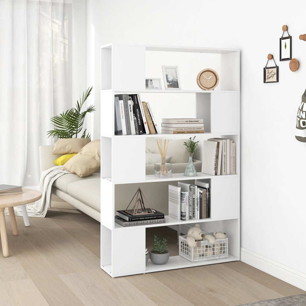 Bookcase room divider white 100x24x155 cm made of wood