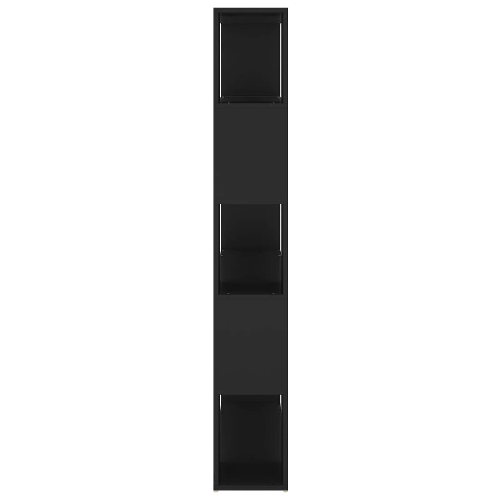 Bücherregal Raumteiler Schwarz 100x24x155 cm Holzwerkstoff