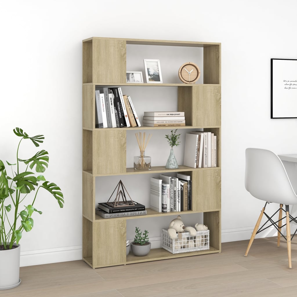Bibliothèque séparateur de pièce chêne Sonoma 100x24x155 cm matériau bois