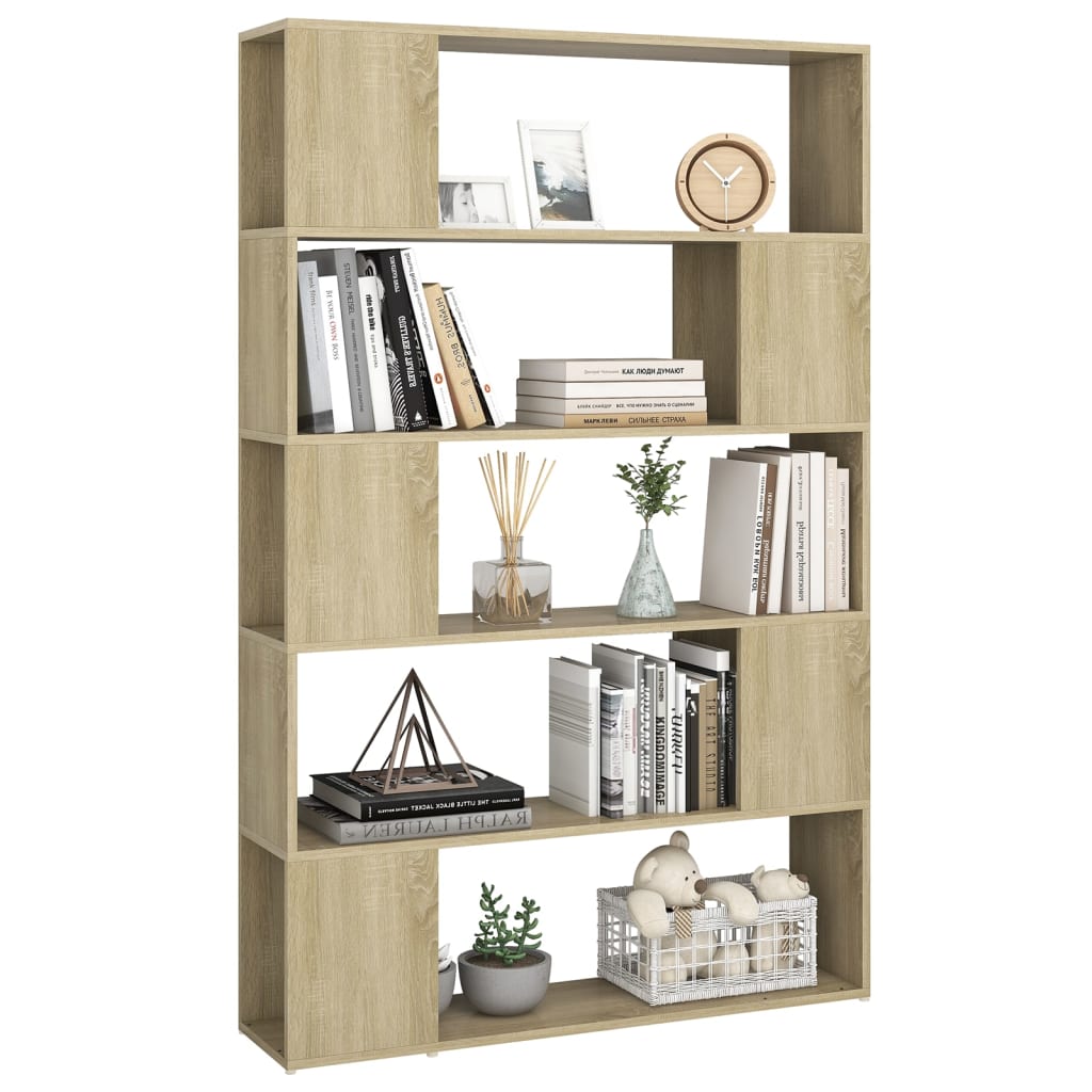 Bibliothèque séparateur de pièce chêne Sonoma 100x24x155 cm matériau bois
