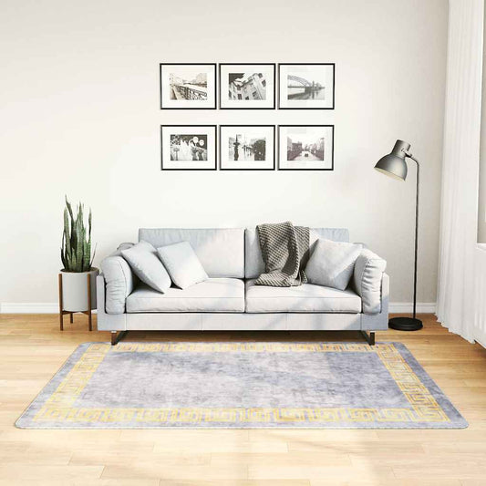 Teppich Waschbar Grau 120x180 cm Rutschfest