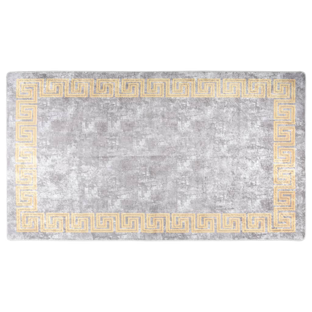 Teppich Waschbar Grau 190x300 cm Rutschfest