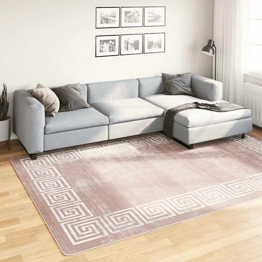 Teppich Waschbar Beige 190x300 cm Rutschfest