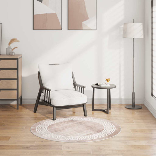 Teppich Waschbar 120 cm Beige Rutschfest