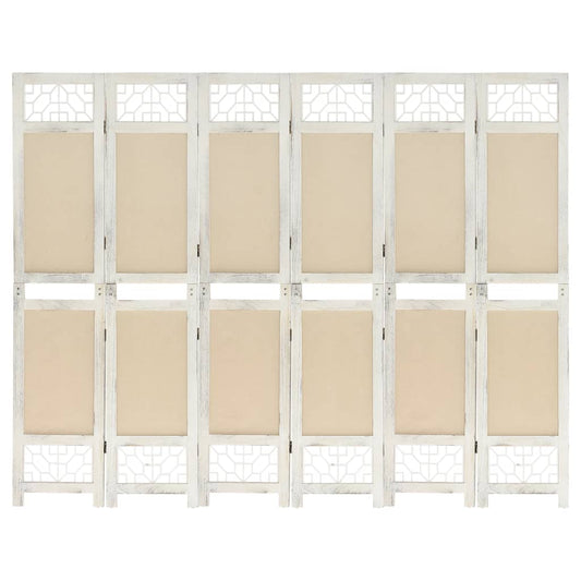 6 pcs. Room divider cream 210x165 cm fabric