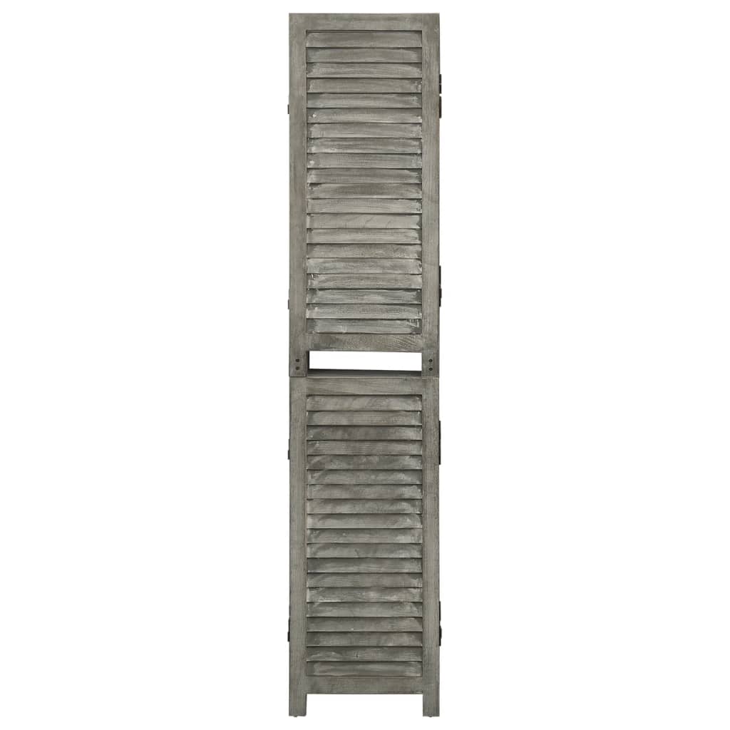 5 pcs. Room divider gray 179x166 cm solid wood