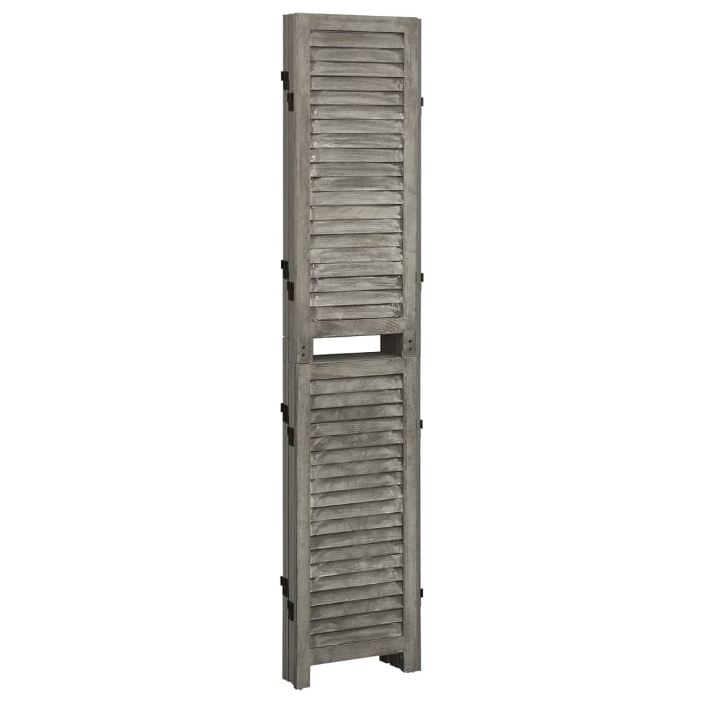 5 pcs. Room divider gray 179x166 cm solid wood