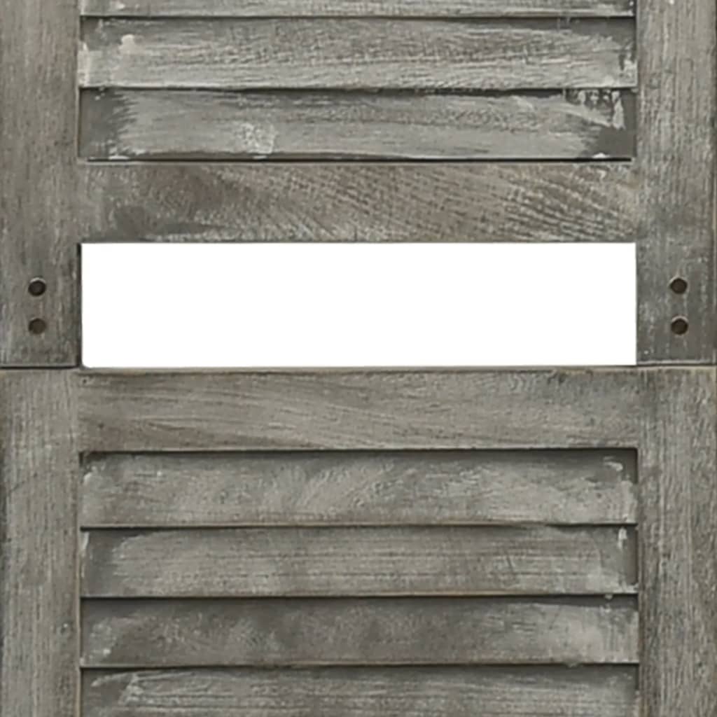 5 pcs. Room divider gray 179x166 cm solid wood