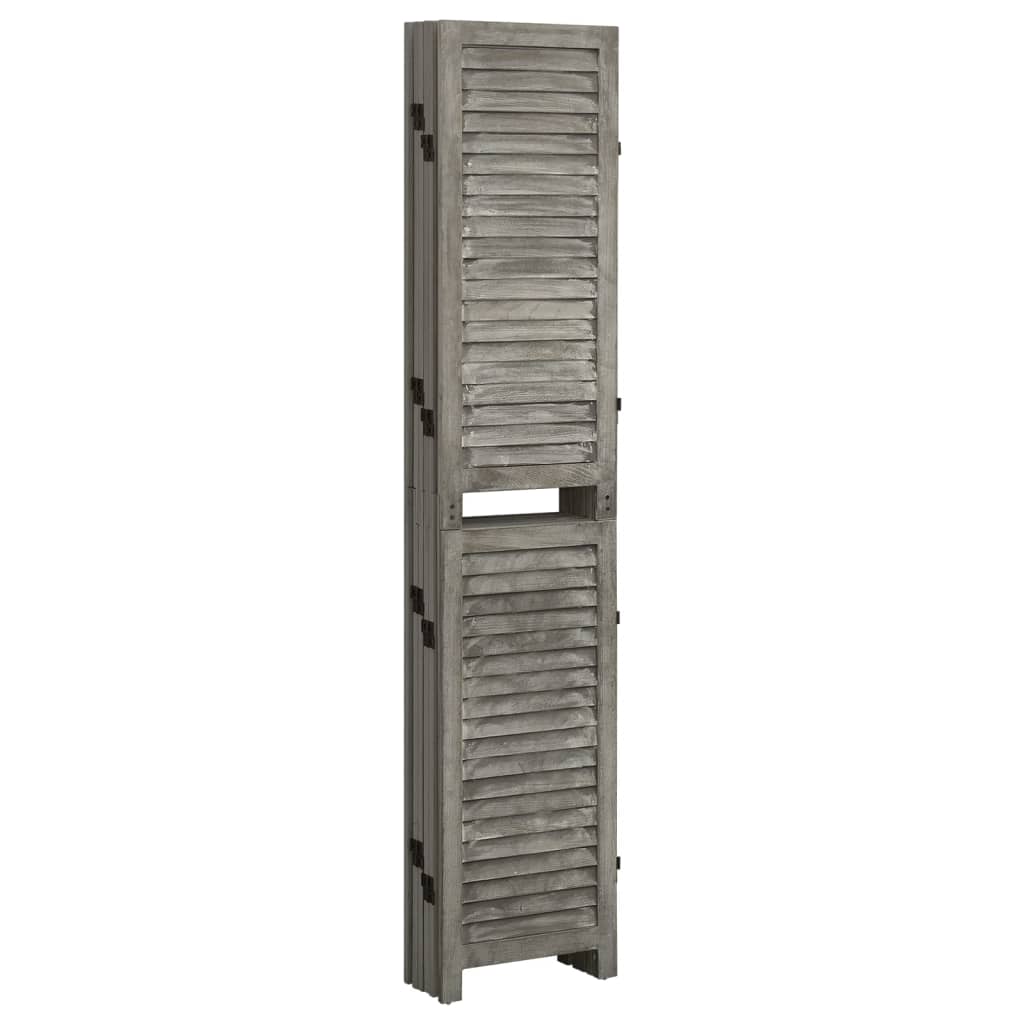 6 pcs. Room divider gray 214x166 cm solid wood