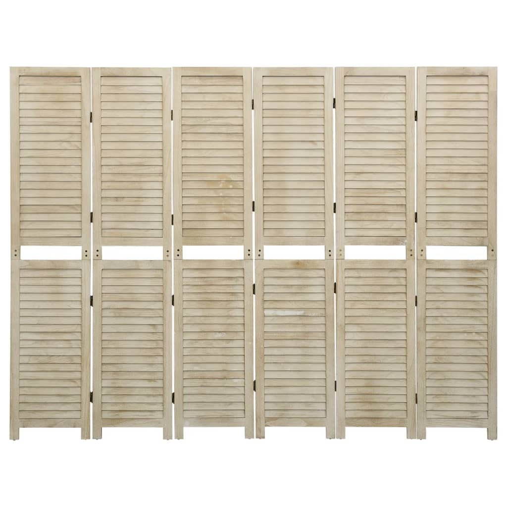 6 pcs. Room divider 210x165 cm solid paulownia wood