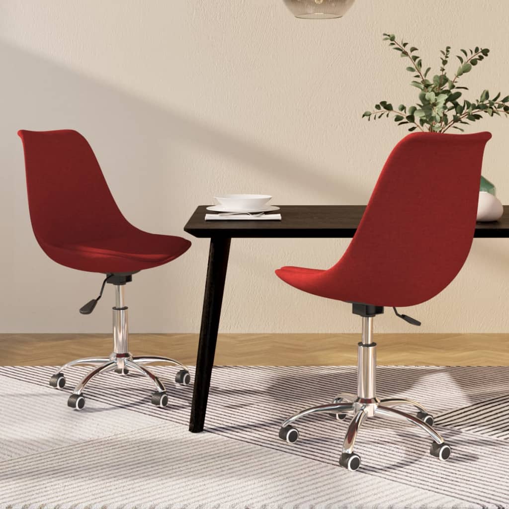 Dining room chairs 2 pieces. Swivel wine red fabric