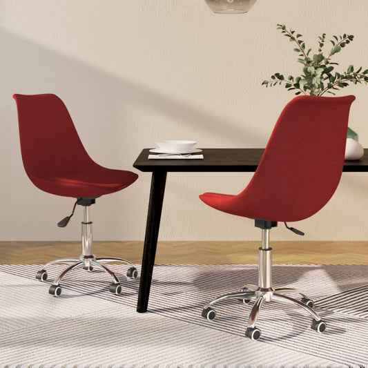 Dining room chairs 2 pieces. Swivel wine red fabric