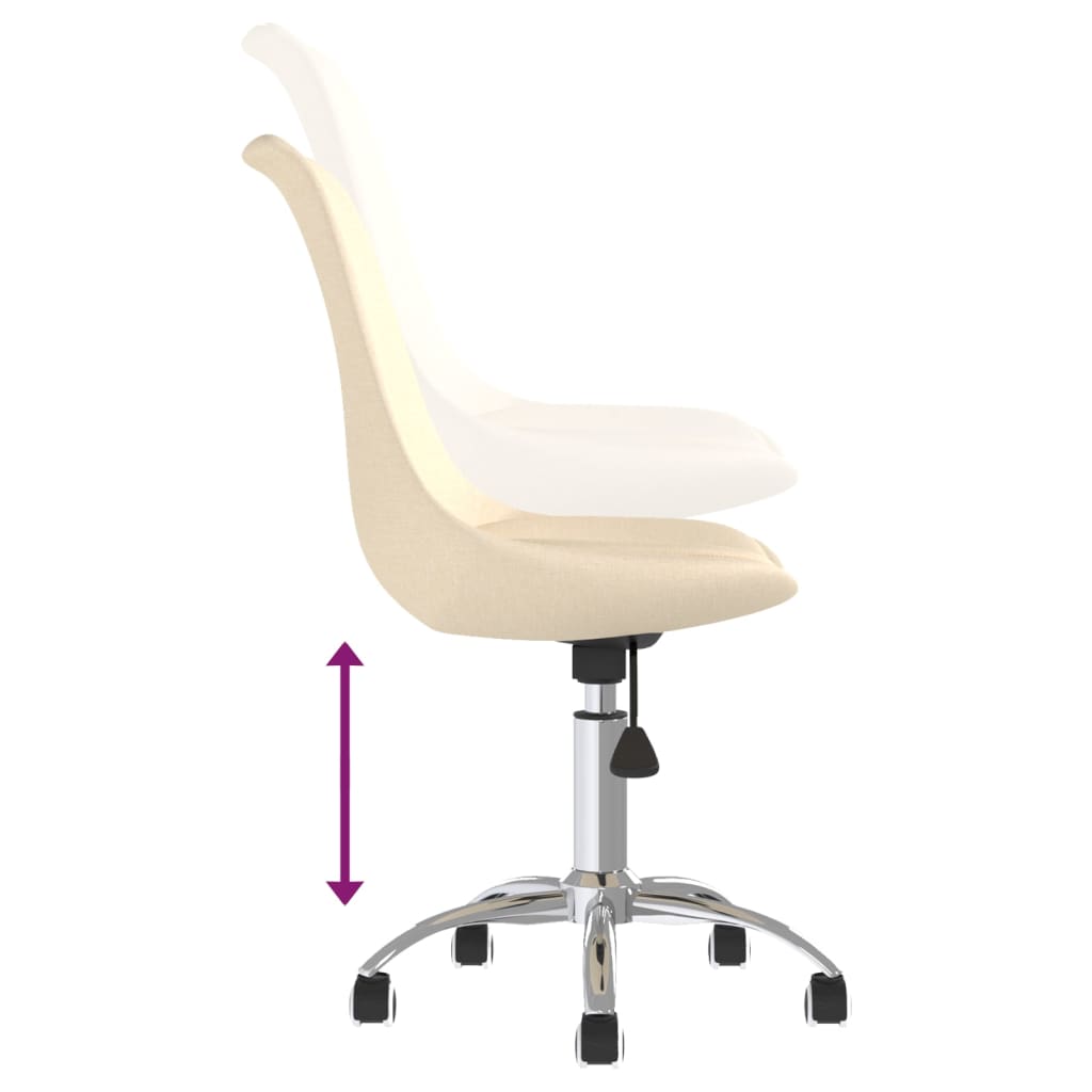 Dining room chairs 2 pcs. Swivel cream fabric