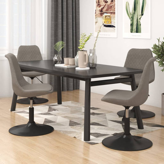 Dining room chairs 4 pcs. Swivel light gray velvet