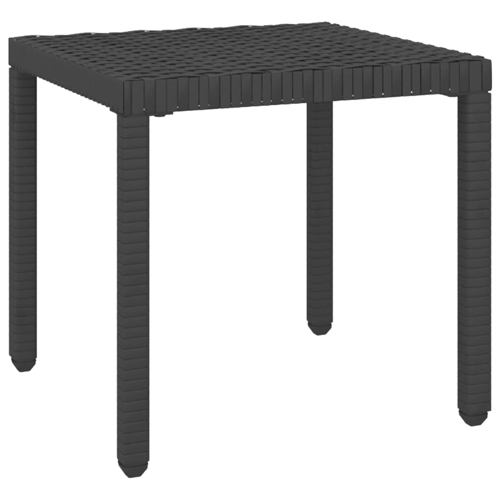 Sun loungers 2 pieces with table poly rattan black