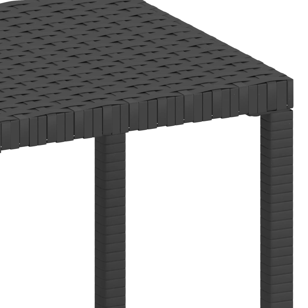 Sun loungers 2 pieces with table poly rattan black