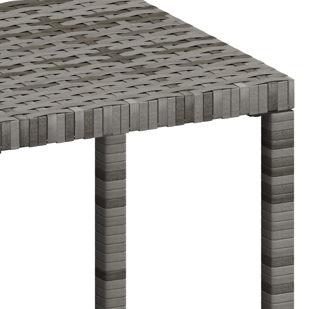 Sun loungers 2 pieces with table poly rattan gray