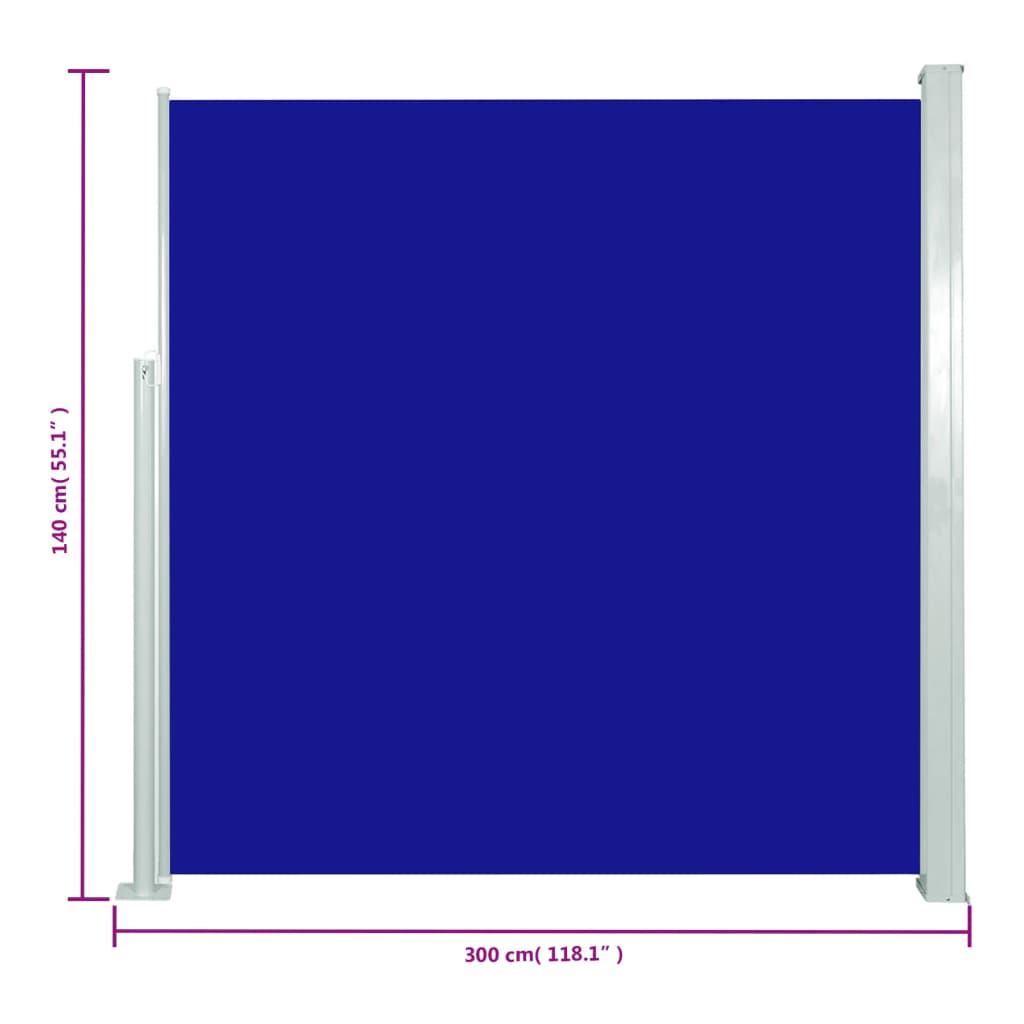 Seitenmarkise Ausziehbar 140x300 cm Blau