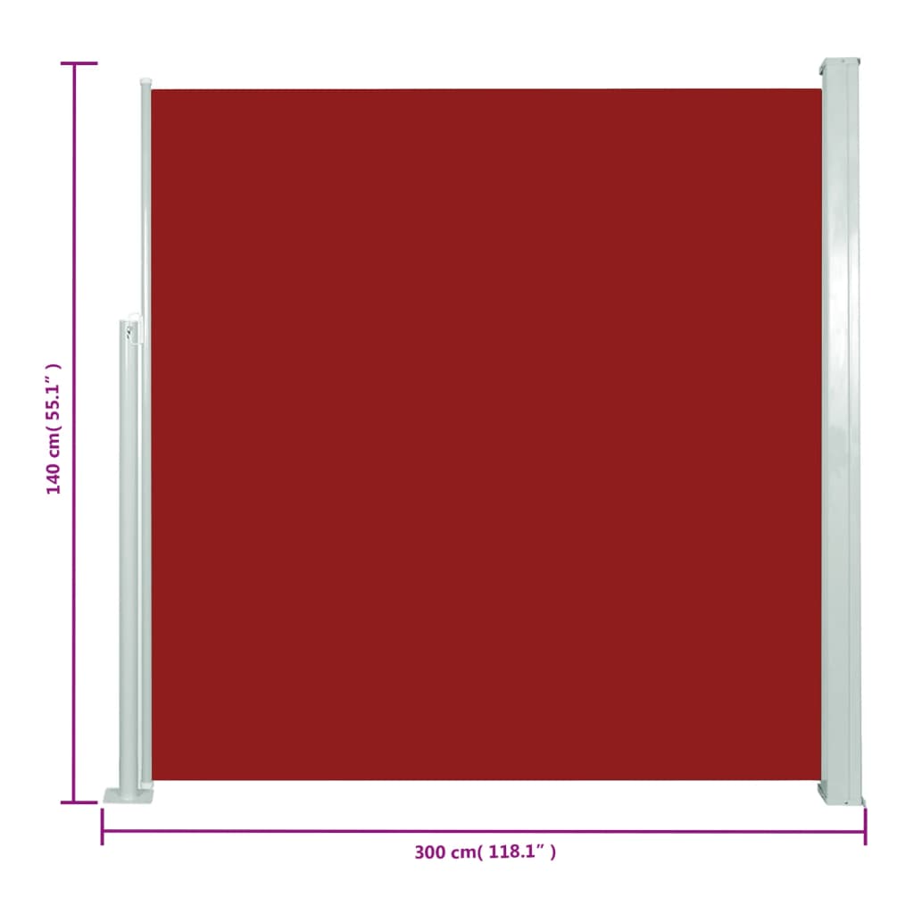 Seitenmarkise Ausziehbar 140x300 cm Rot