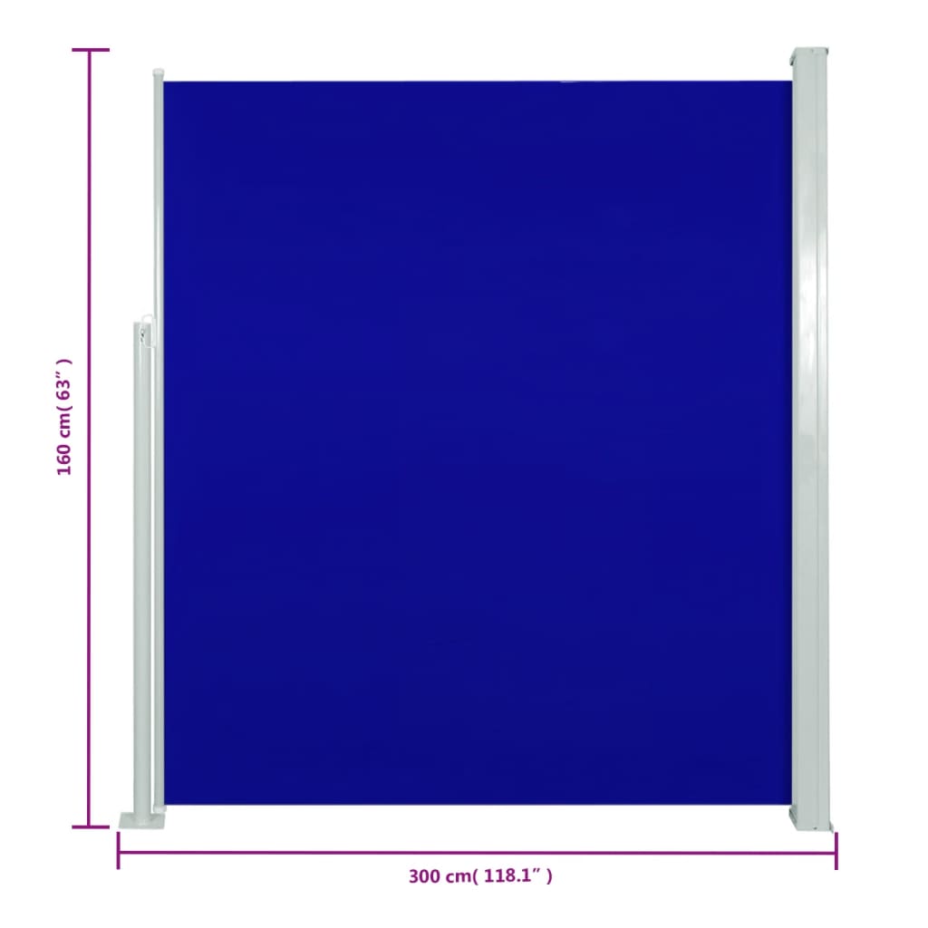 Seitenmarkise Ausziehbar 160x300 cm Blau