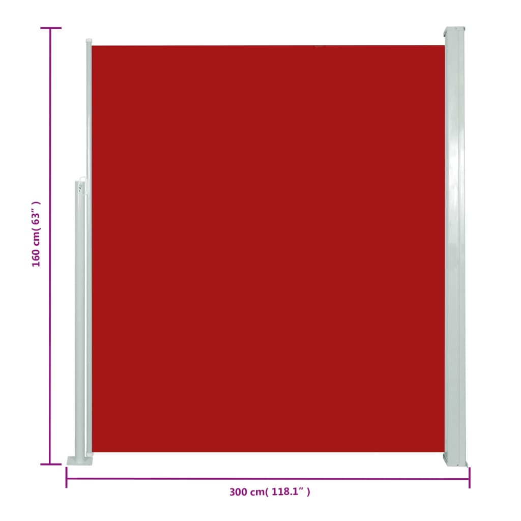 Seitenmarkise Ausziehbar 160x300 cm Rot