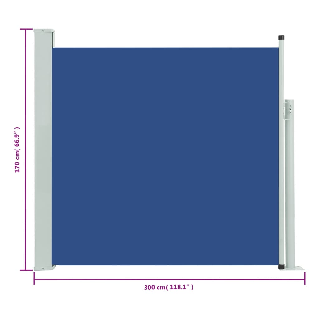 Seitenmarkise Ausziehbar 170x300 cm Blau