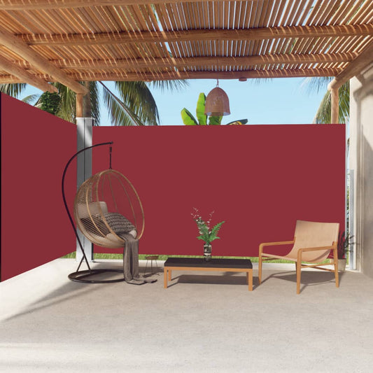 Side awning extendable red 200x600 cm