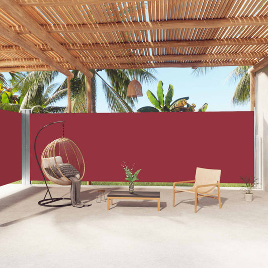 Side awning extendable red 200x1000 cm