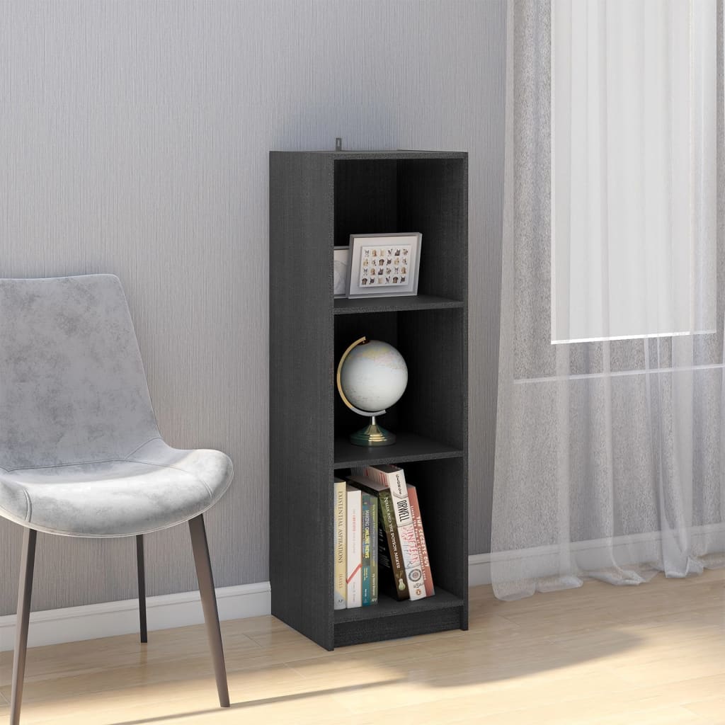 Bibliothèque/séparateur de pièce gris 36x33x110 cm bois de pin massif