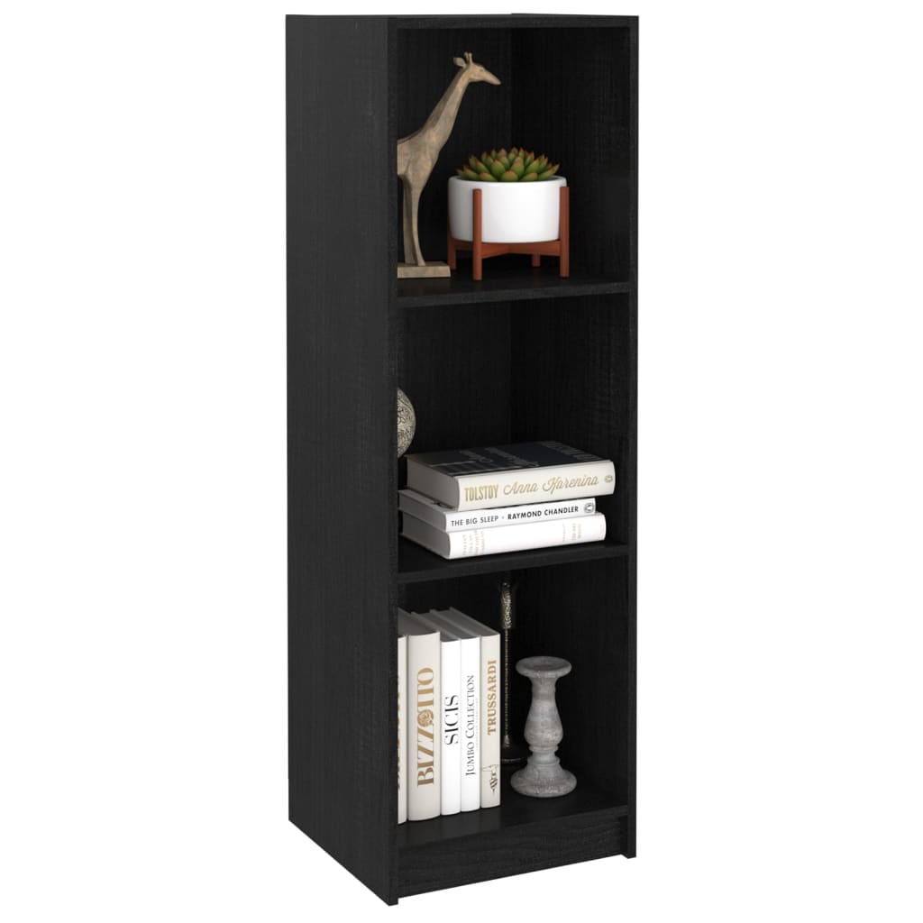 Bibliothèque/séparateur de pièce noir 36x33x110 cm bois de pin massif