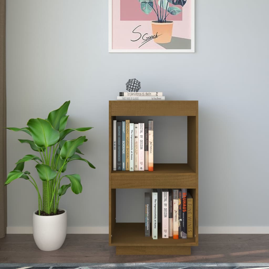 Bookcase honey brown 40x35x71 cm solid pine wood