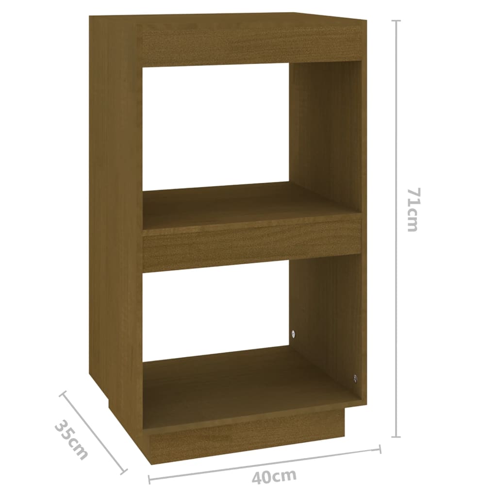 Bookcase honey brown 40x35x71 cm solid pine wood