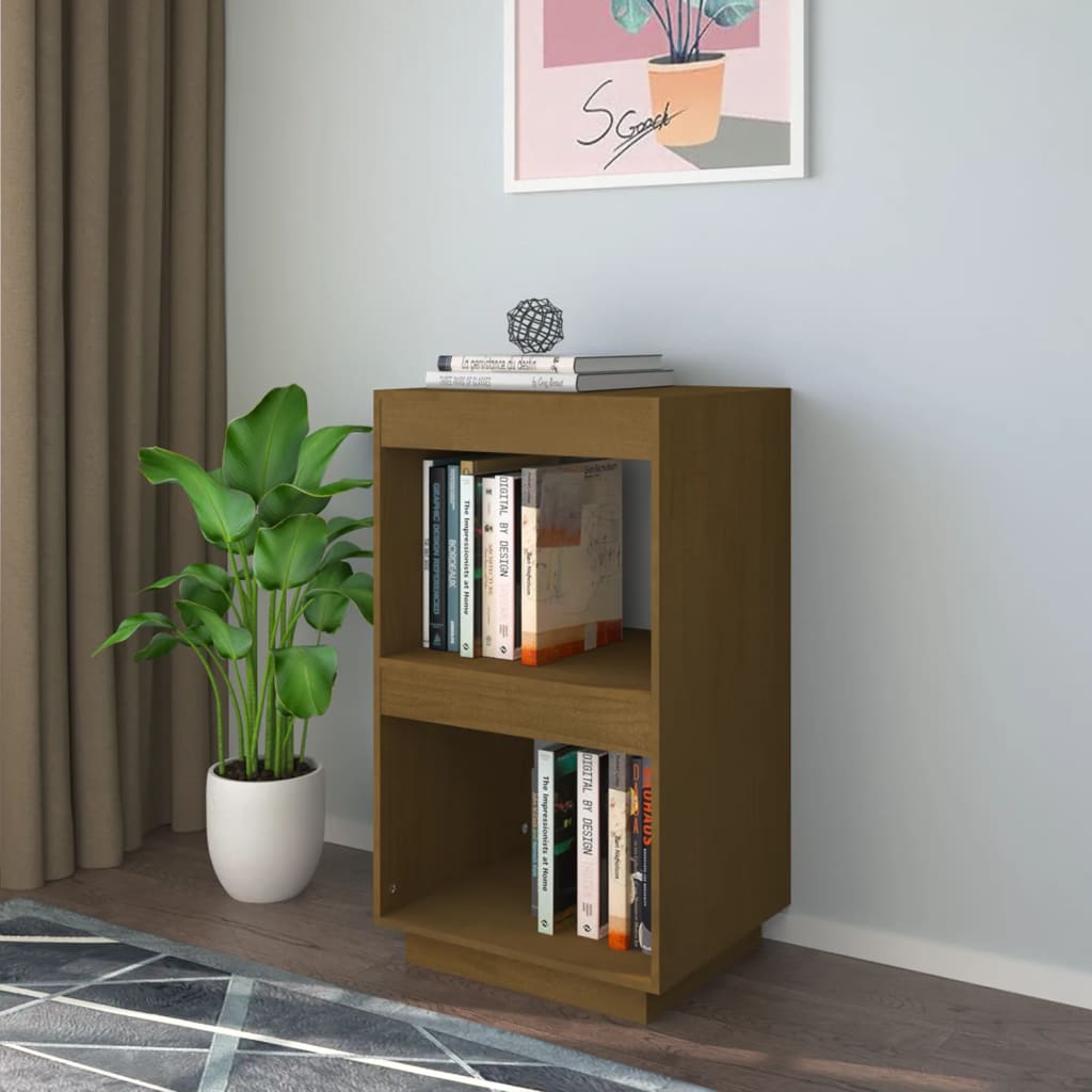 Bookcase honey brown 40x35x71 cm solid pine wood