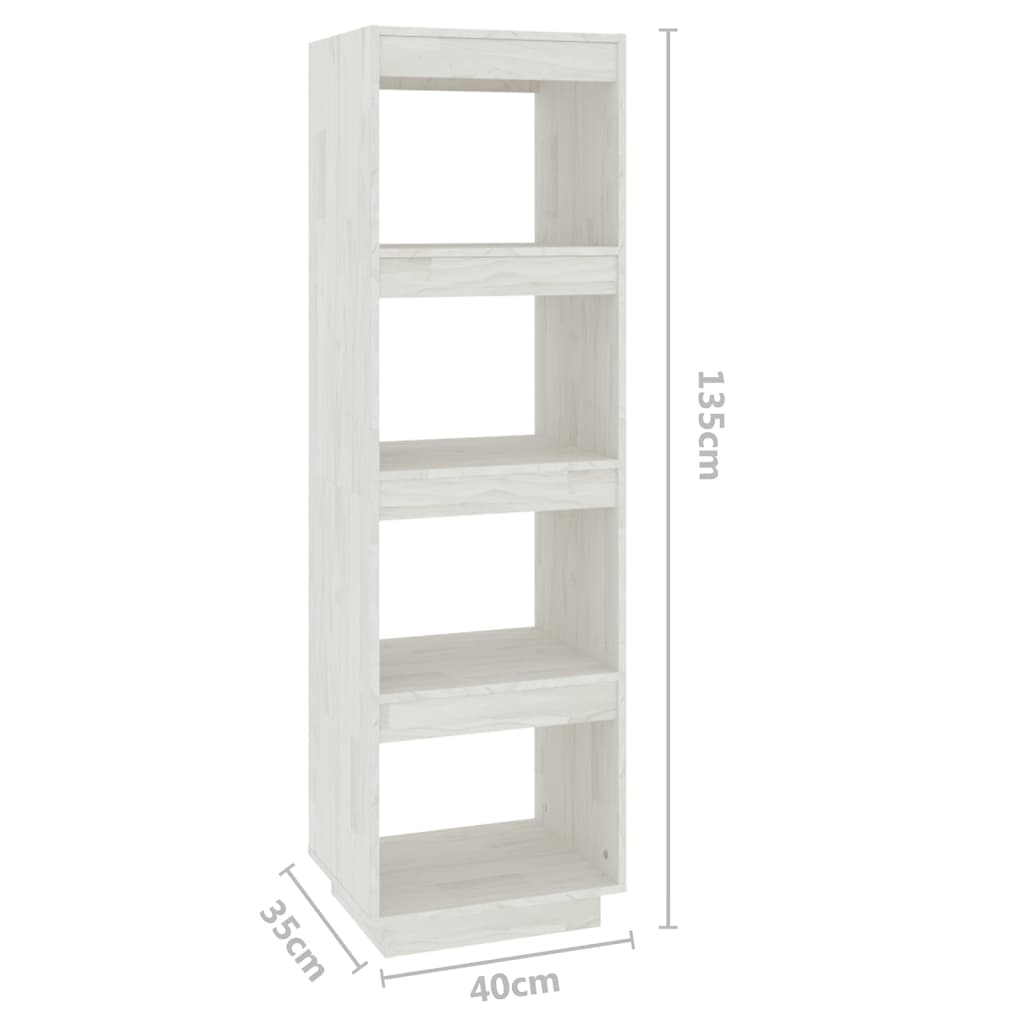 Bibliothèque/séparateur de pièce blanc 40x35x135 cm bois de pin massif