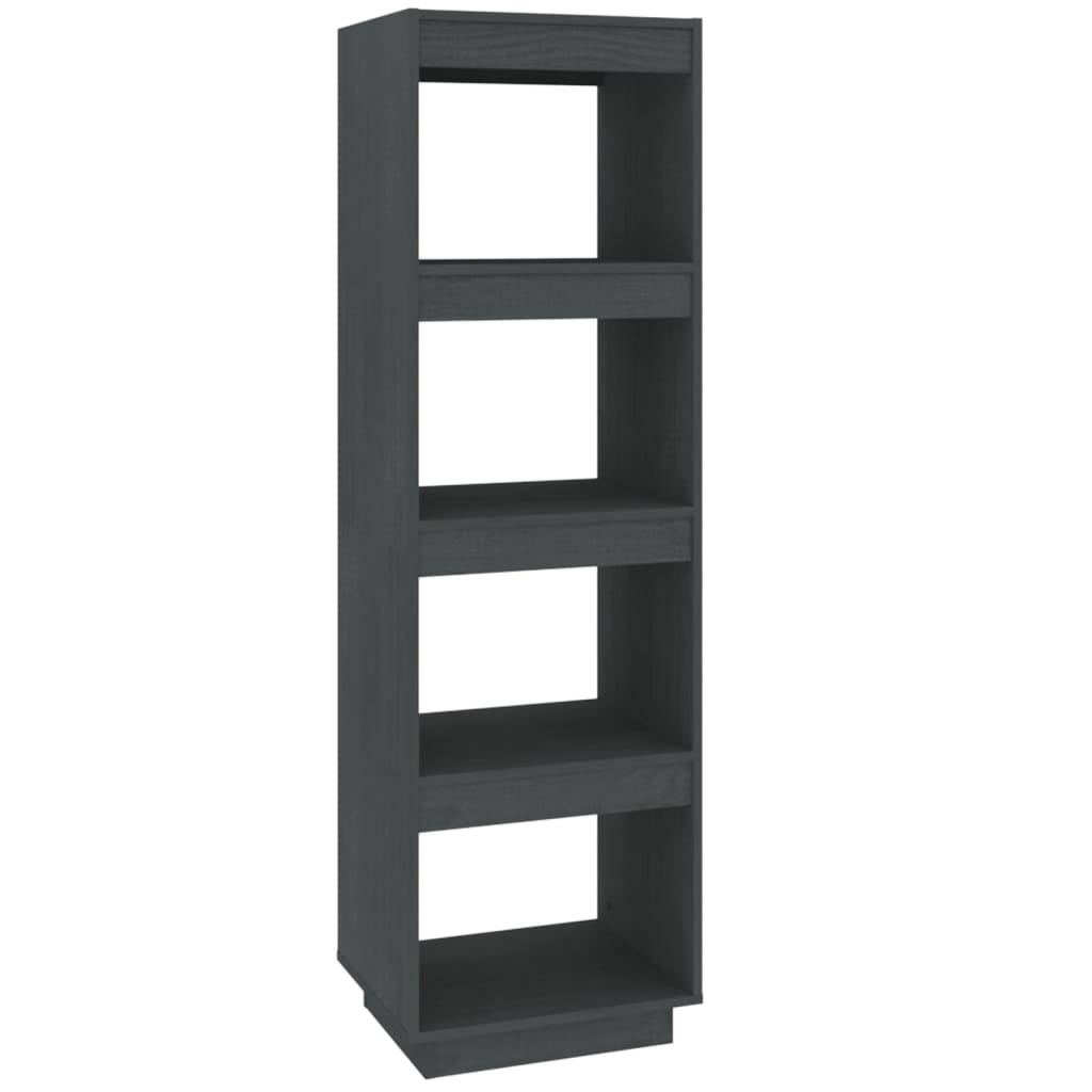 Bibliothèque/séparateur de pièce gris 40x35x135 cm bois de pin massif